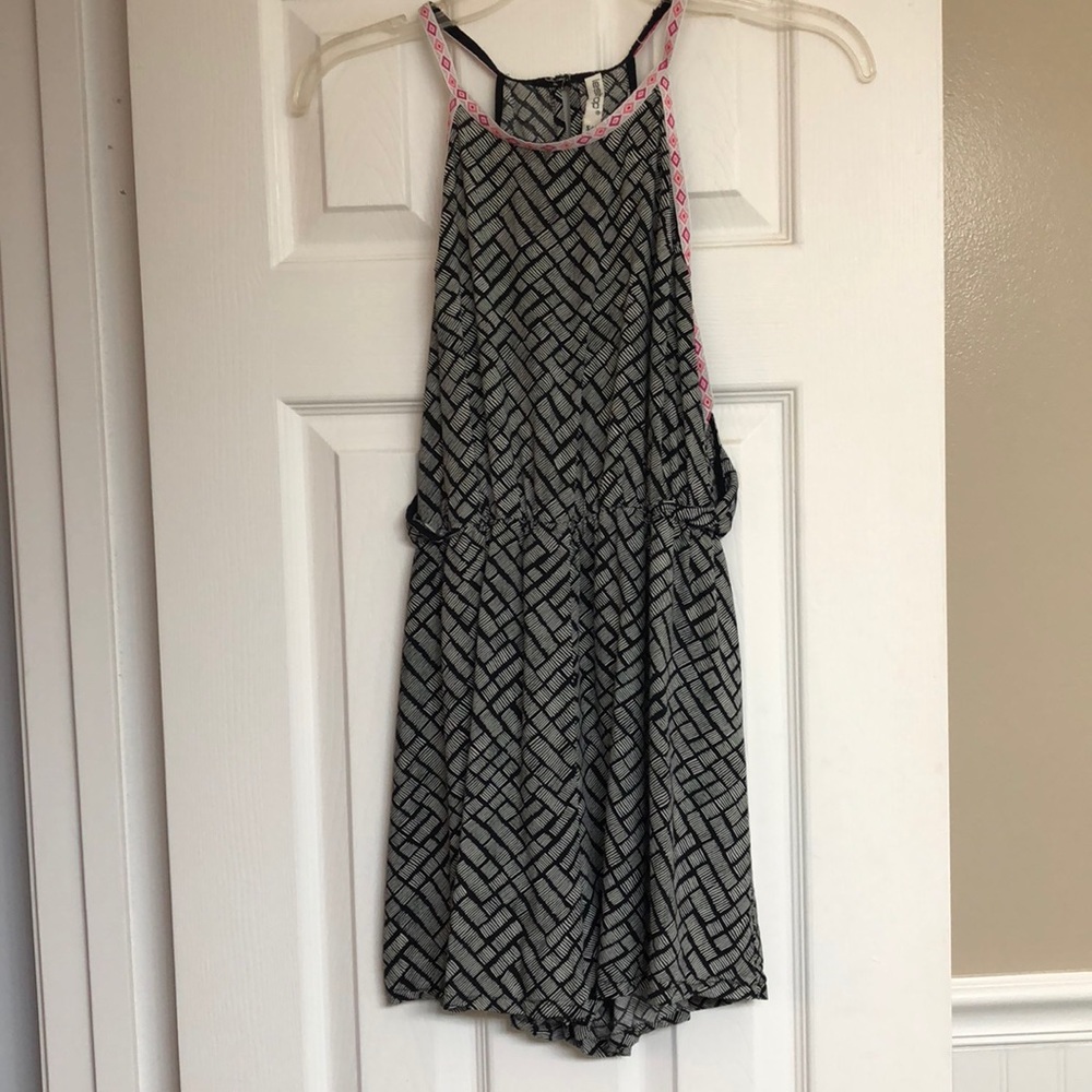 Black printed romper